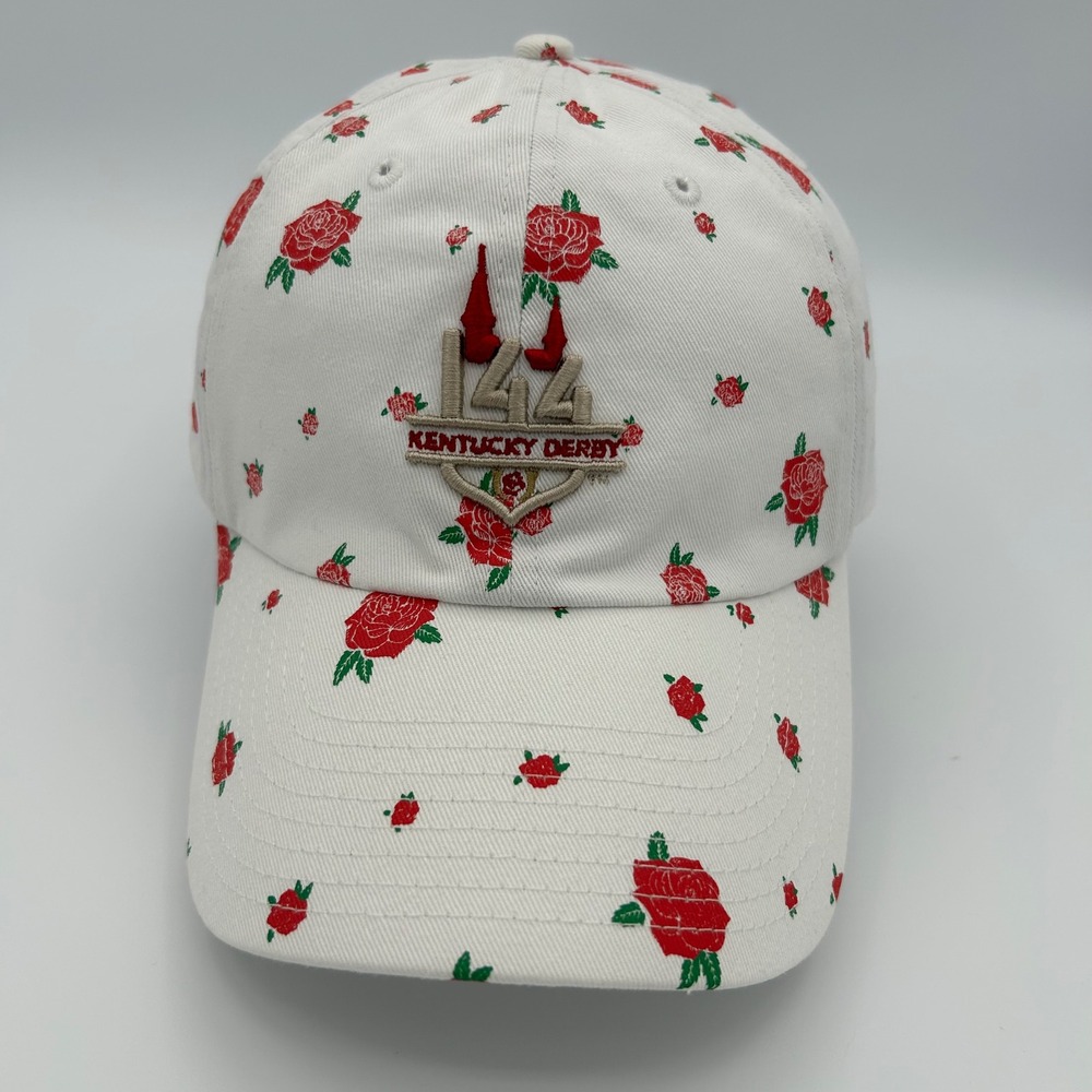 Kentucky Derby 144 Hat Womens OSFM White Rose Floral Preppy Sporty - Picture 5 of 9